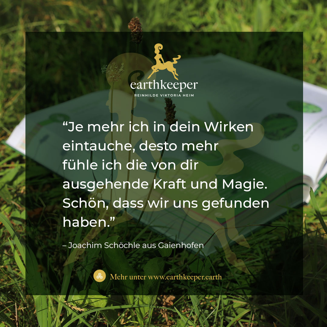 Rezension von Joachim Schöchle aus Gaienhofen: "Je mehr ich in dein Wirken eintauche, desto mehr fühle ich die von dir ausgehende Kraft und Magie. Schön, dass wir uns gefunden haben."